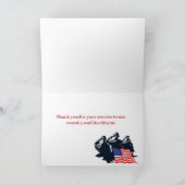 militaire soldaat van de aangepaste patriottische  feestdagen kaart (Binnen)