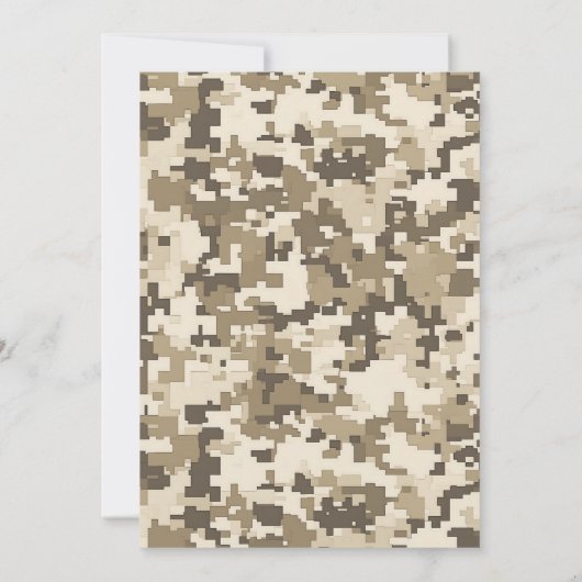 Militaire Soldaat Zand Digitale Camouflage Verjaar Kaart (Achterkant)