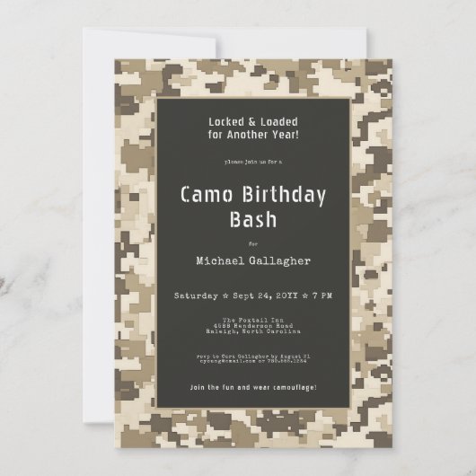 Militaire Soldaat Zand Digitale Camouflage Verjaar Kaart (Voorkant)