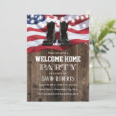 Militaire Solider Homecoming Party Rustic USA Flag Kaart (Staand voorkant)