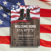 Militaire Solider Homecoming Party Rustic USA Flag Kaart