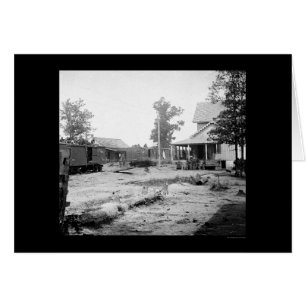 Militaire spoorweg Boxcars en Soldaten 1862