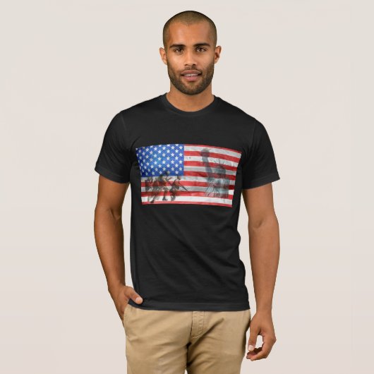 Militaire steun Amerikaanse vlag Shirt (Voorkant volledig)