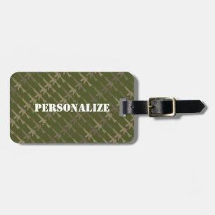 Militaire stijl geweer camouflage rifel leger groe bagagelabel