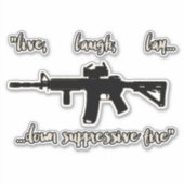 Militaire stijl Live Lach Liefde Parodie Sticker (Voorkant)
