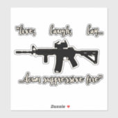 Militaire stijl Live Lach Liefde Parodie Sticker (Vel)