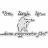 Militaire stijl Live Lach Liefde Parodie Sticker (Voorkant)