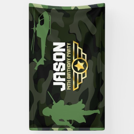 Militaire stijl partij achtergrond spandoek (Verticaal)