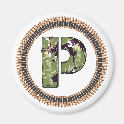 Militaire stijlbrief P Magneet (Voorkant)