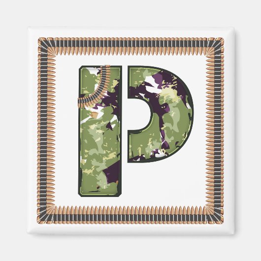 Militaire stijlbrief P Magneet (Voorkant)