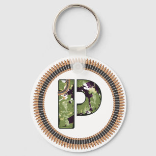 Militaire stijlbrief P Sleutelhanger