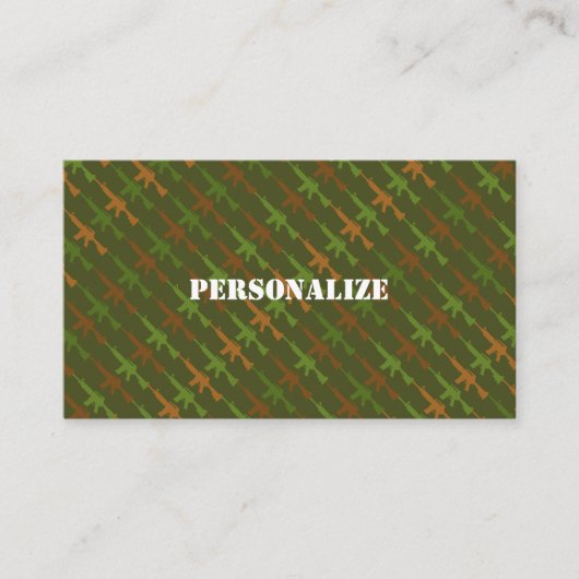 Militaire Strijdkrachten Recruiter Camo Army Green Visitekaartje (Voorkant)