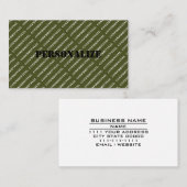 Militaire strijdkrachten Recruiter Leger Groene st Visitekaartje (Voorkant / Achterkant)