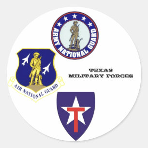 Militaire strijdkrachten van Texas Ronde Sticker