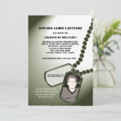 Militaire Stuur Off Dog Tags Foto Kaart (Staand voorkant)