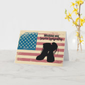 Militaire Sympathie met Laarzen over Vlag Grunge Kaart (Gele Bloem)