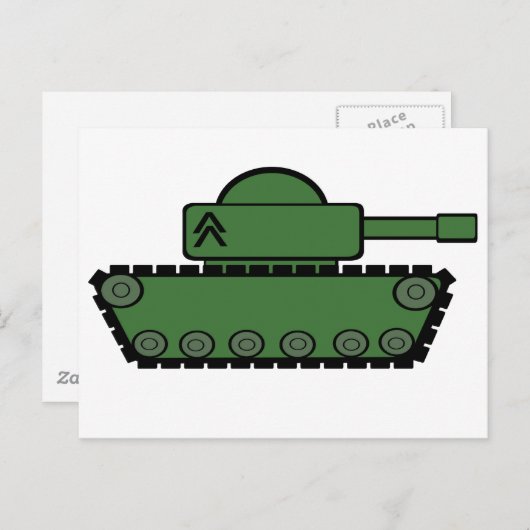 Militaire tank briefkaart (Voorkant / Achterkant)
