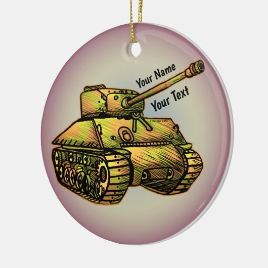 Militaire tank keramisch ornament (Links)