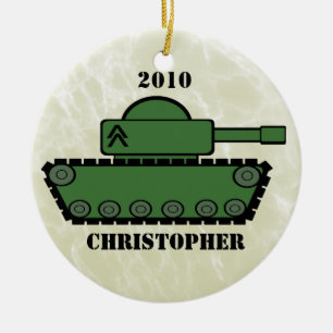 Militaire tank keramisch ornament