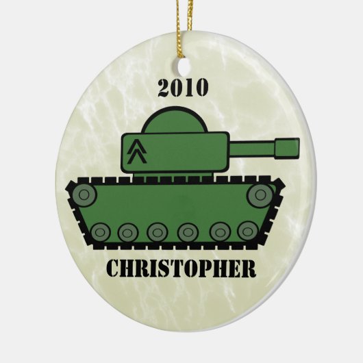 Militaire tank keramisch ornament (Links)