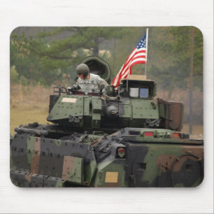 militaire tank met amerikaanse vlag mousepad muismat