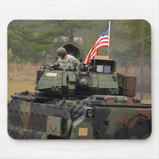 militaire tank met amerikaanse vlag mousepad muismat (Voorkant)