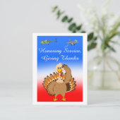 Militaire Thanksgiving Turkije groet Briefkaart (Staand voorkant)
