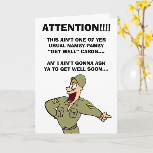 Militaire thema's Get Well NOW Kaart (Gele Bloem)