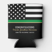 Militaire Thin Green Line American Flag Congrates Blikjeskoeler (Voorkant)