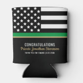 Militaire Thin Green Line American Flag Congrates Blikjeskoeler (Achterkant)