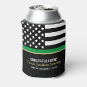 Militaire Thin Green Line American Flag Congrates Blikjeskoeler (Blikje Achterkant)