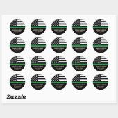 Militaire Thin Green Line American Flag Congrates Ronde Sticker (Vel)