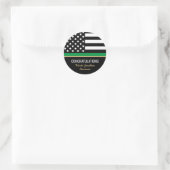Militaire Thin Green Line American Flag Congrates Ronde Sticker (Tas)