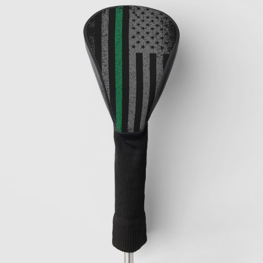 Militaire Thin Green Line American Flag Golfheadcover (Voorkant)