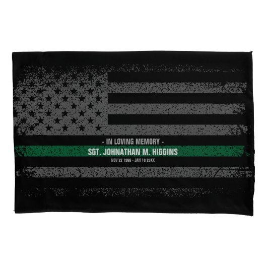Militaire Thin Green Line American Flag  Kussensloop (Voorkant)