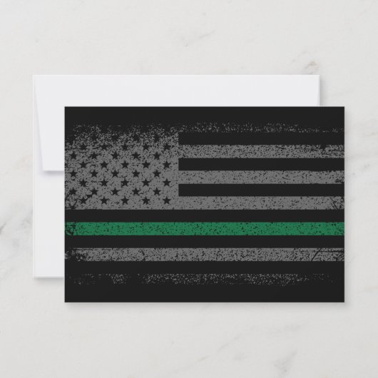 Militaire Thin Green Line Dank u Bereavement Bedankkaart (Achterkant)