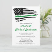 Militaire Thin Green Line Party Retirement Soldier Kaart (Staand voorkant)