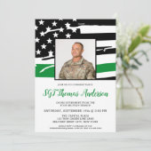 Militaire Thin Green Line Retirement Party Kaart (Staand voorkant)