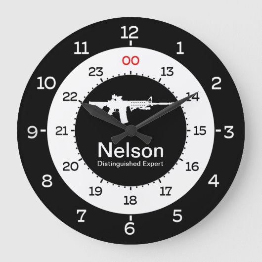 MILITAIRE TIJD - 12-UUR FORMAAT GROTE KLOK (Voorkant)