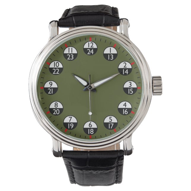 Militaire tijd 24 uur horloge (Voorkant)