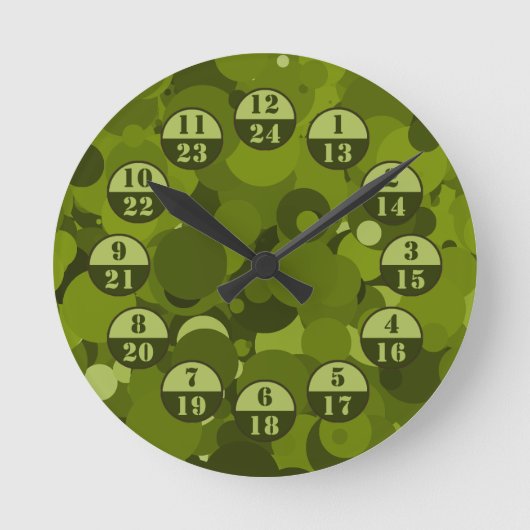 Militaire tijd van de Groene Camouflage Ronde Klok (Voorkant)