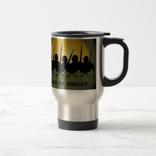 Militaire Tribution Travel Mug Lest We vergeten oo Reisbeker (Rechts)