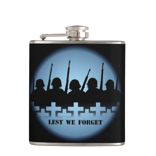 Militaire trilkolf Lest We vergeten Drink Flask Heupfles (Voorkant)