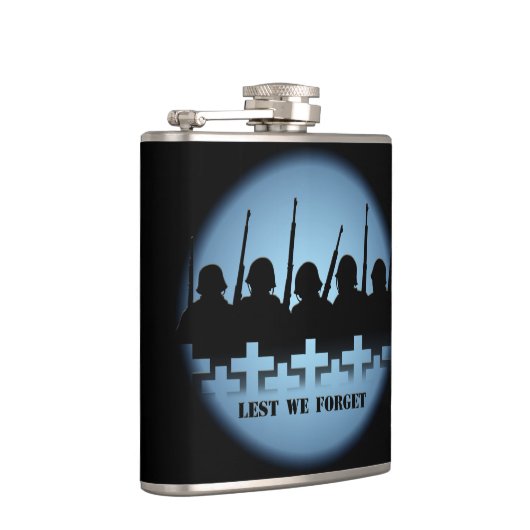 Militaire trilkolf Lest We vergeten Drink Flask Heupfles (Rechts)