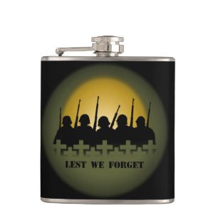 Militaire trilkolf Lest We vergeten Drink Flask Heupfles