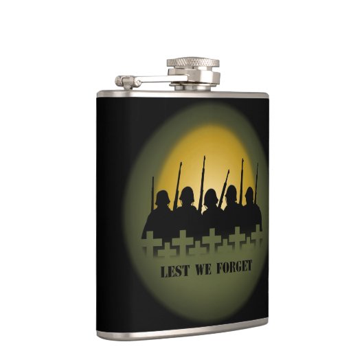 Militaire trilkolf Lest We vergeten Drink Flask Heupfles (Rechts)