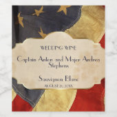 Militaire Trouwwijn Patriottische Vlag Wijn Etiket (Enkel label)