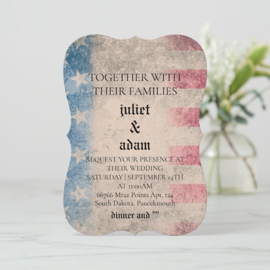 Militaire uniforme luchtmacht bruiloft uitnodiging (Staand voorkant)