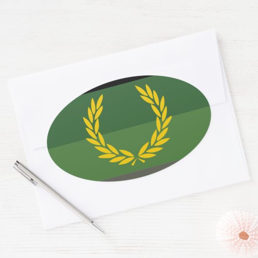 MILITAIRE UNIFORME TROTS OVALE STICKER (Envelop)