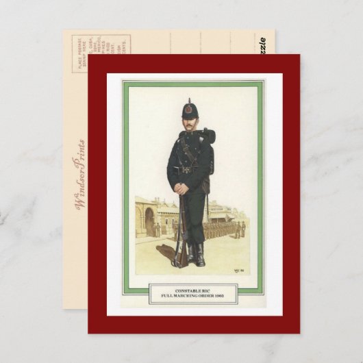  militaire uniformen, 1903, COnstable RIC Briefkaart (Voorkant / Achterkant)